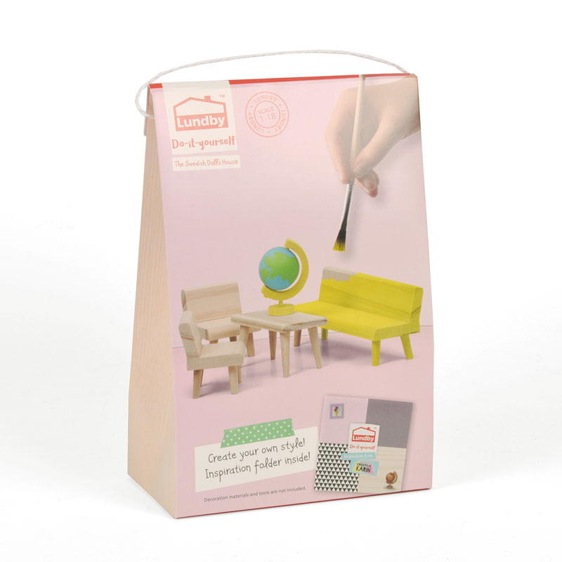 Lundby Vardagsrum Set Trä DIY - Bild 3