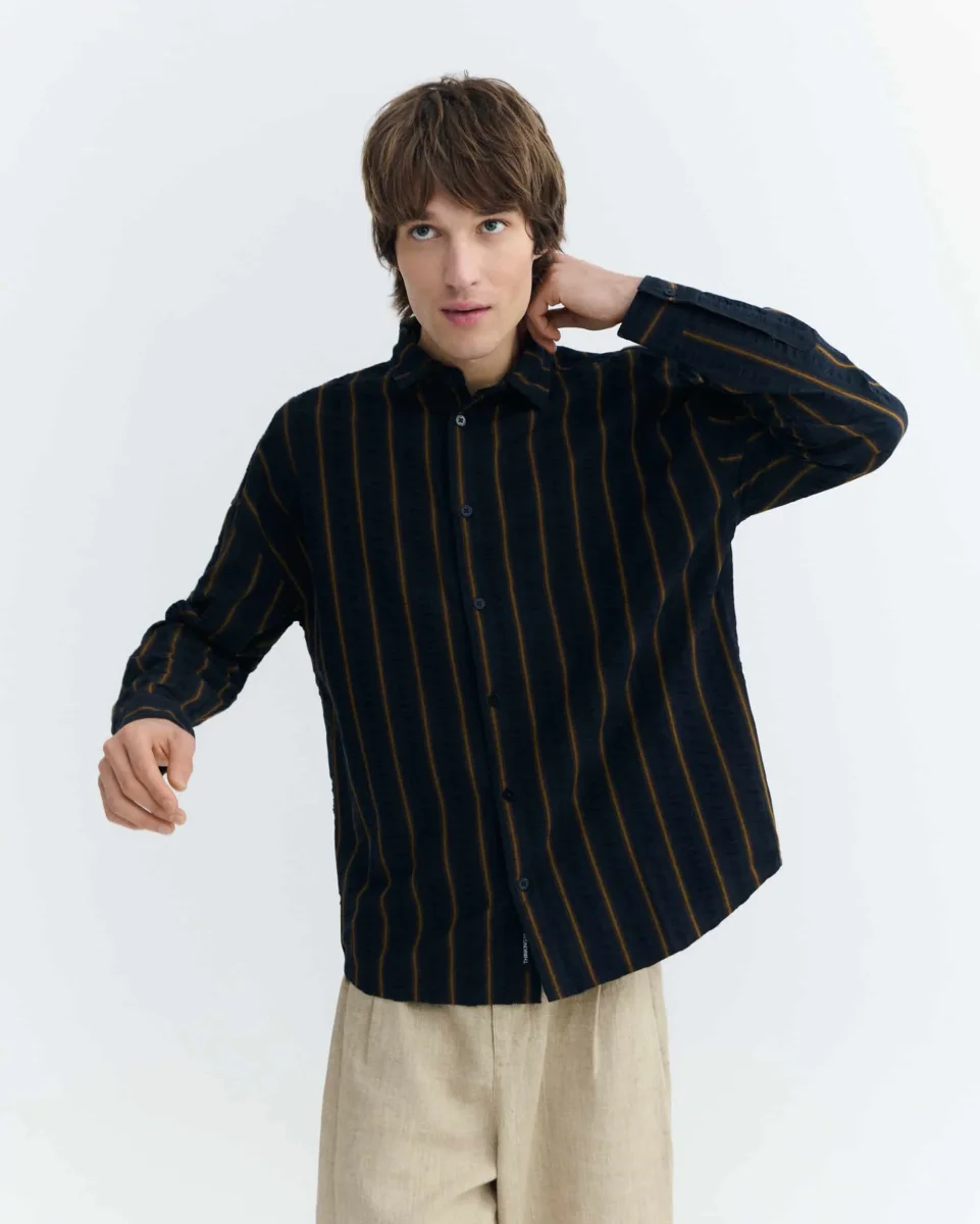 Haru Portbou Seersucker Striped Shirt - Bild 7