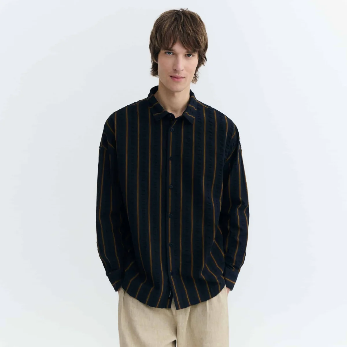 Haru Portbou Seersucker Striped Shirt - Bild 2