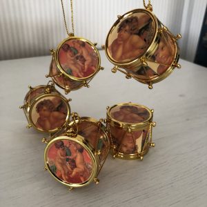 Julgranspynt Guld Änglar Julgranskula Trummor 4-pack
