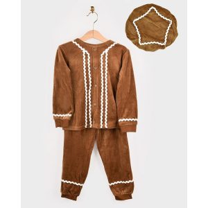 Pepparkaksdräkt Velour med Hatt – 86-140 cl