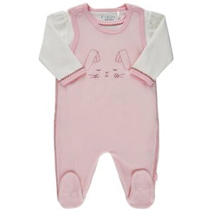 Sparkdräkt Baby med Fötter Rosa Kanin 50-68 cl